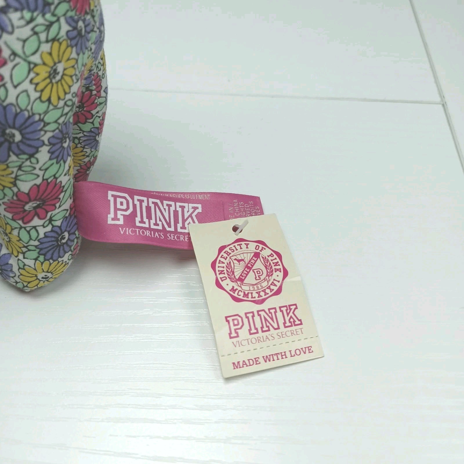 Victoria’s Secret PINK LOVE Floral Plush Dog Stuffed Animal w/ Tag