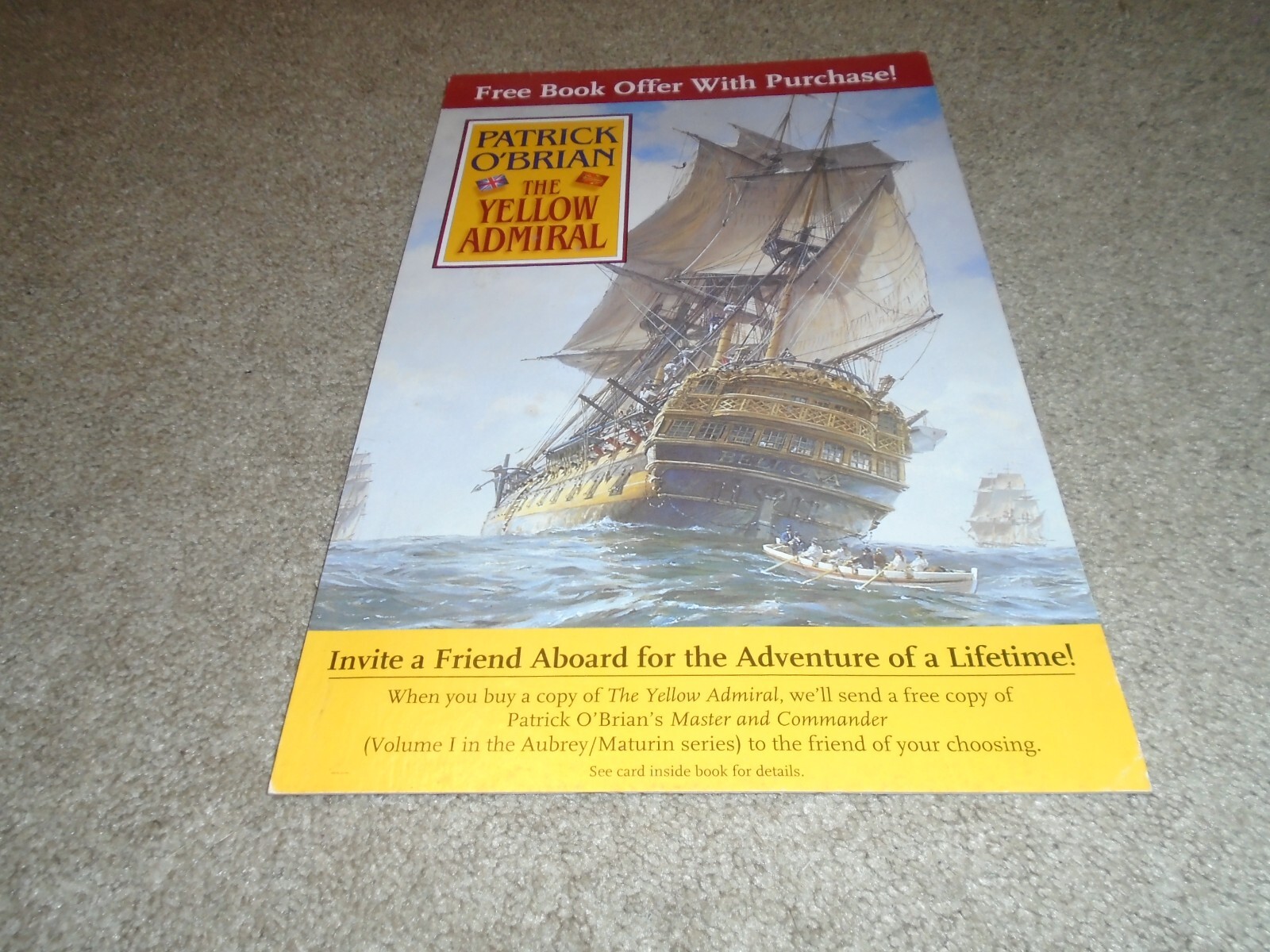 Patrick O’Brian Yellow Admiral Cardboard Store Counter Display
