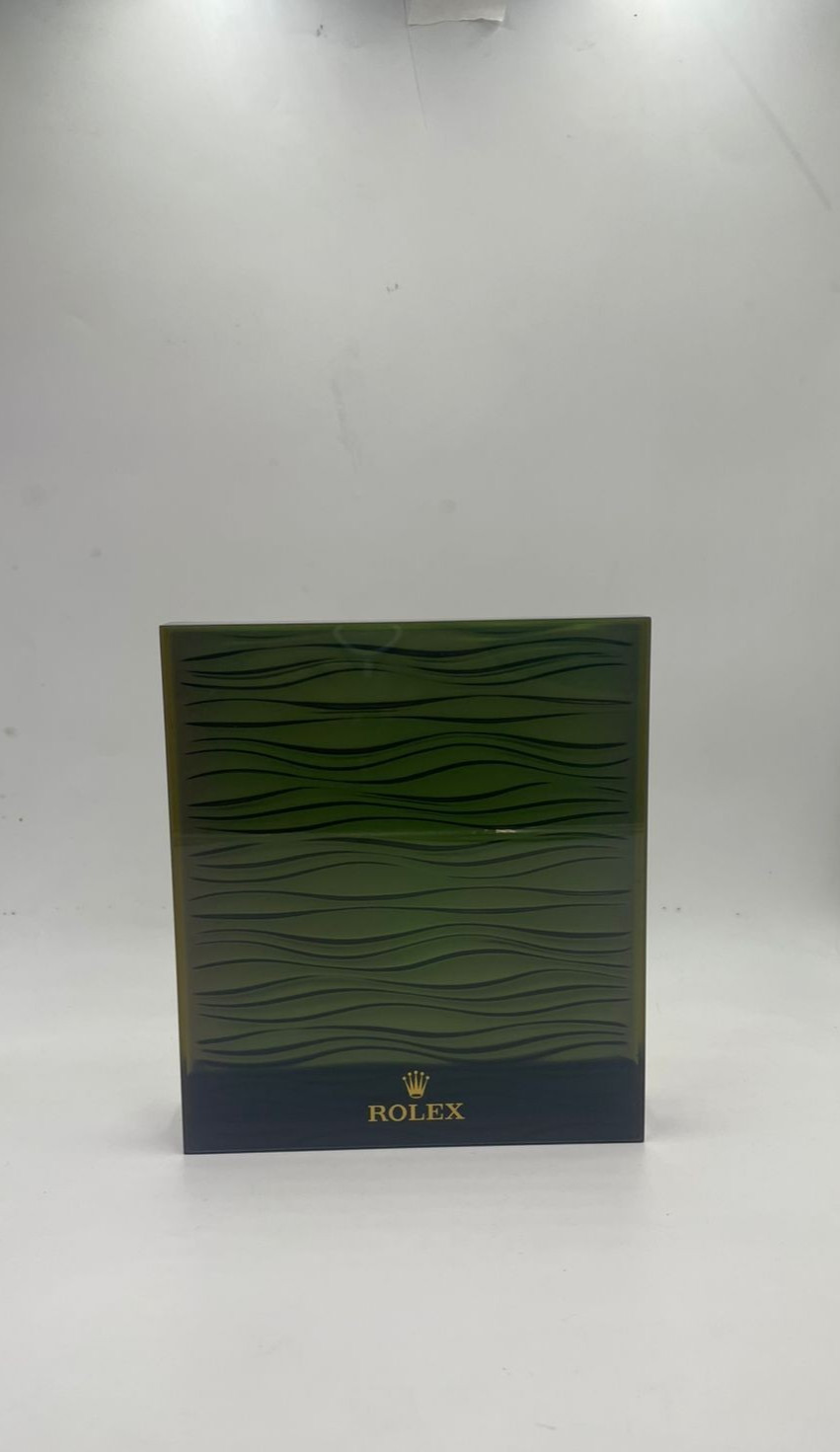 Rolex Store Acrylic Green Waves Display 9×8 In Rare Great Condition