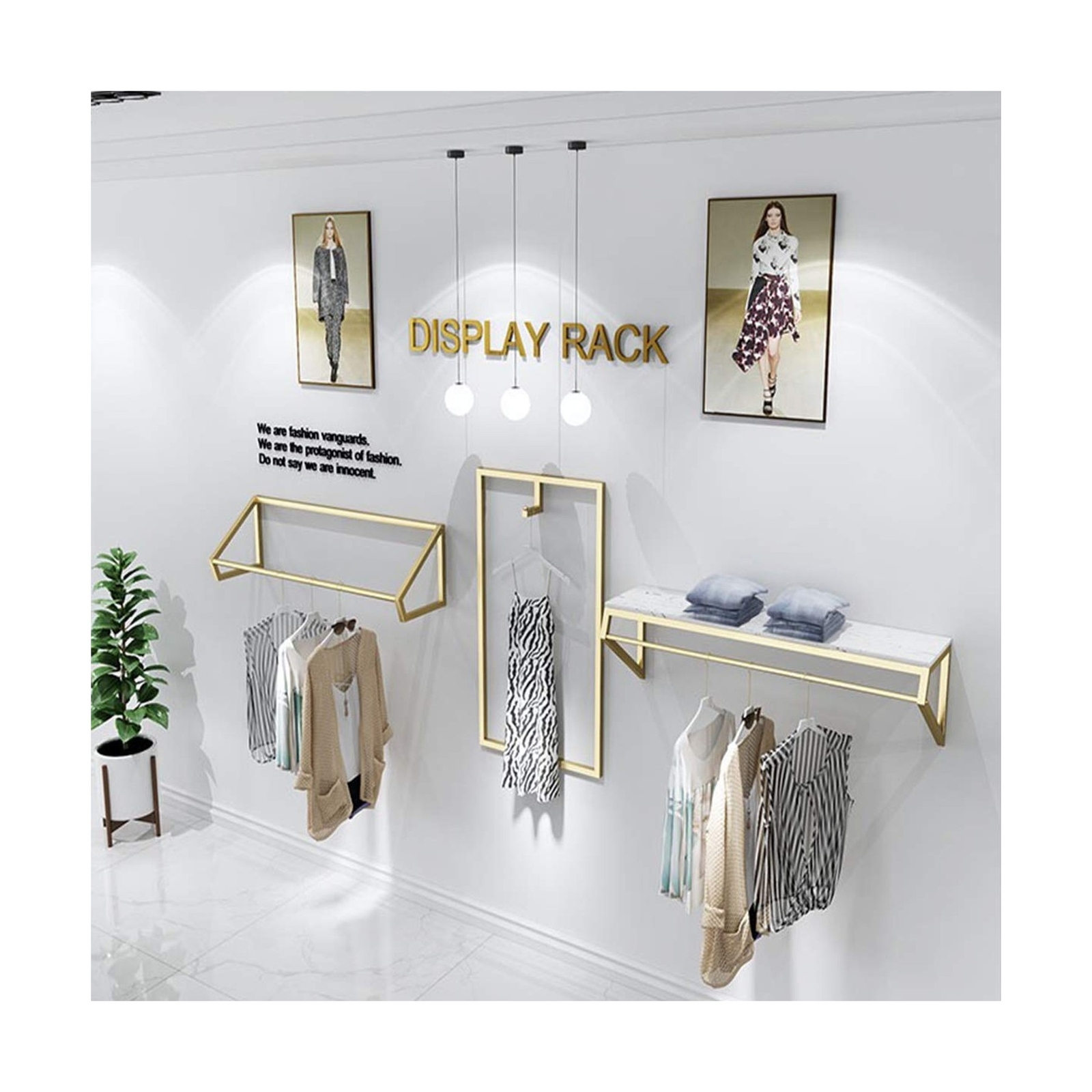 Modern Simple Men’s and Women’s Clothing Store Heavy Duty Metal Display Shelf…