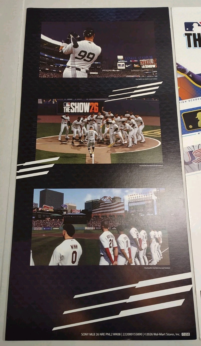 MLB The Show 26 Promo Walmart displays advertisement – 24x 11x Lot Of 2
