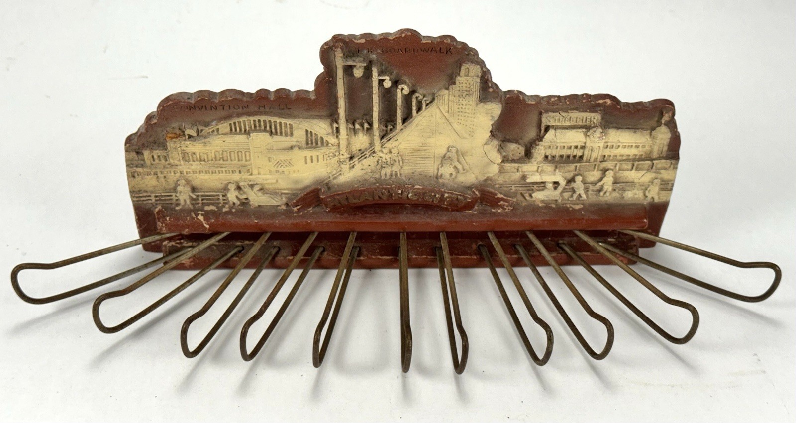 Vintage Tie Belt Rack Hanger Atlantic City New Jersey NJ Beach Decor Advertising