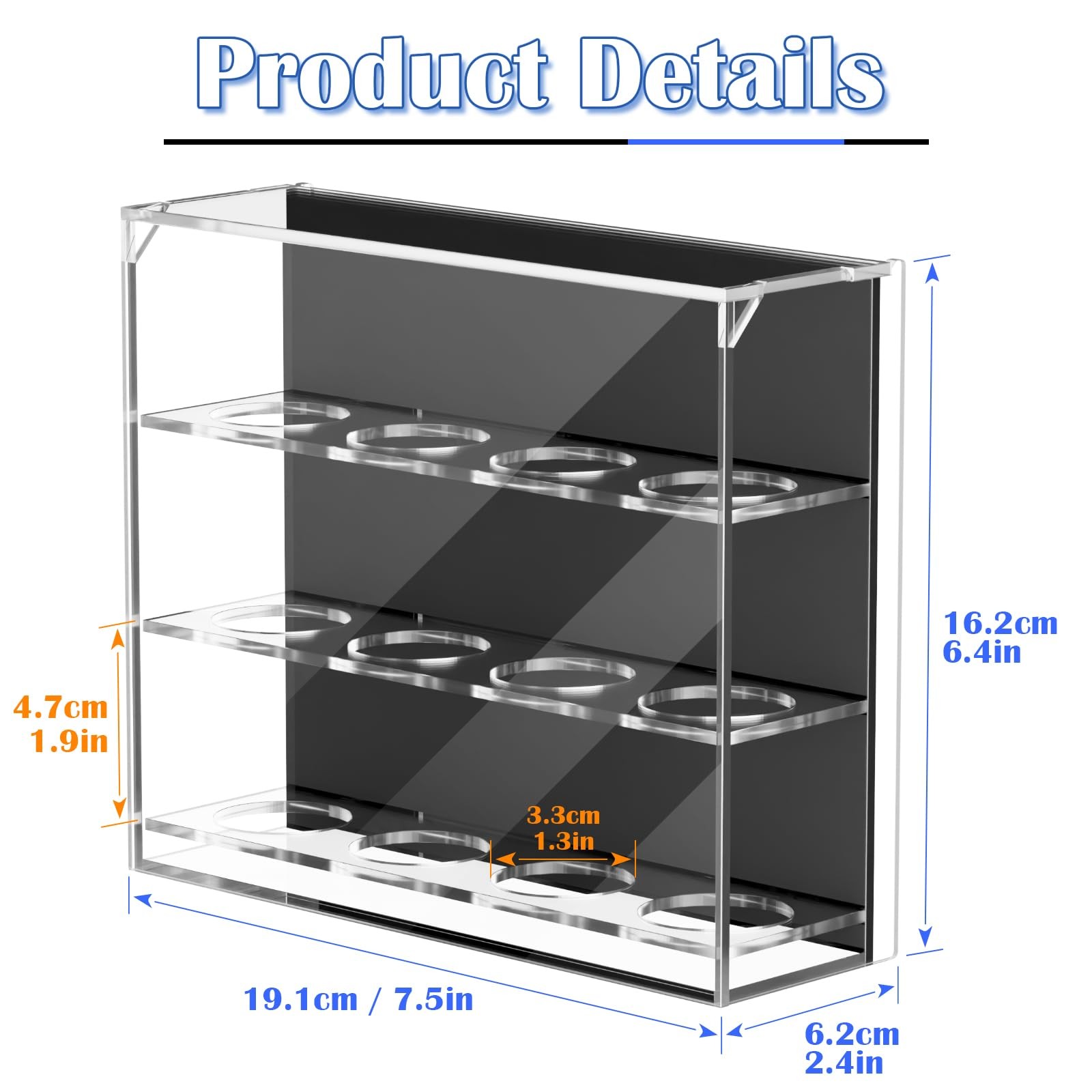 Cosmos Acrylic Golf Ball Display Case Wall Mounted Golfball Transparent Clear