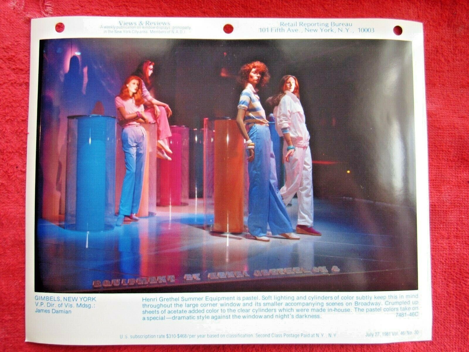 1981 GIMBEL’S, NEW YORK STORE WINDOW DISPLAY HENRI GRETHEL PHOTOGRAPH PRINT #392