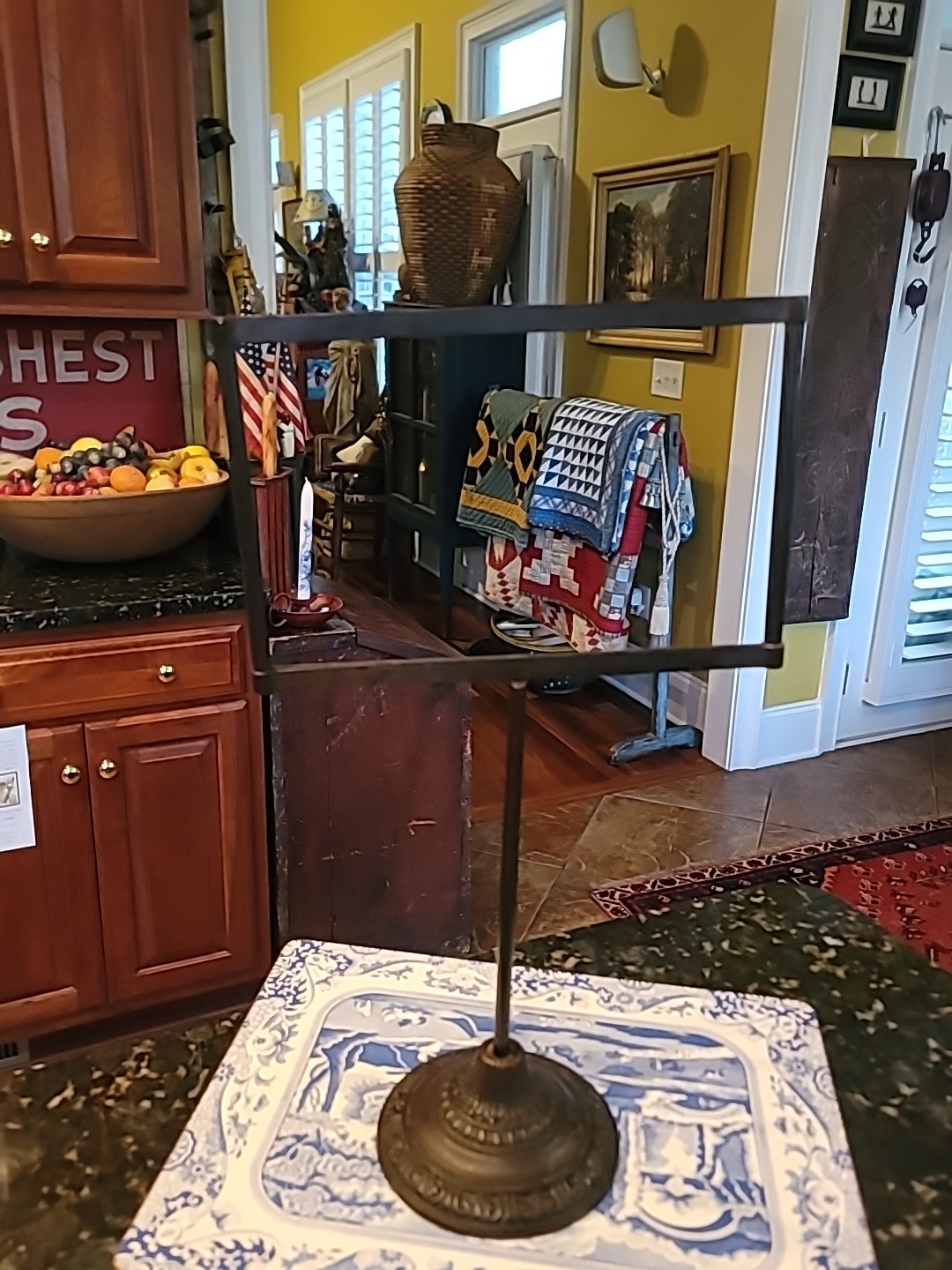 Store Advertising Sign Display Stand Cast Iron 1800s RARE All Original