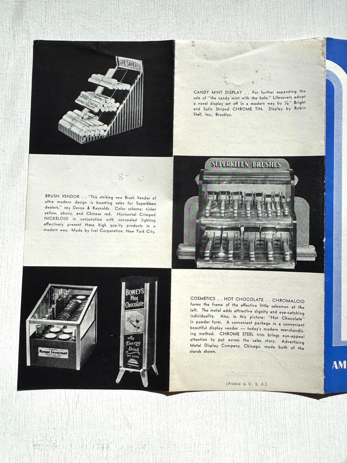 1937 Merchandise Display Sales Brochure by American Nickeloid Company Peru, IL