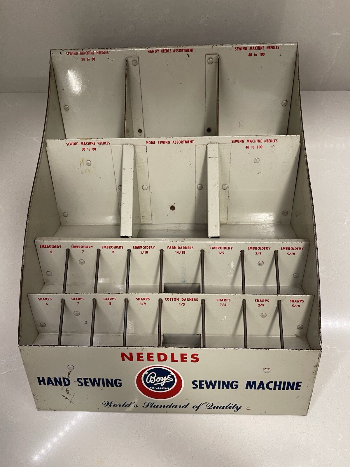 Vintage Boye Needle Company Metal Cabinet Display For Store Can Be Hung