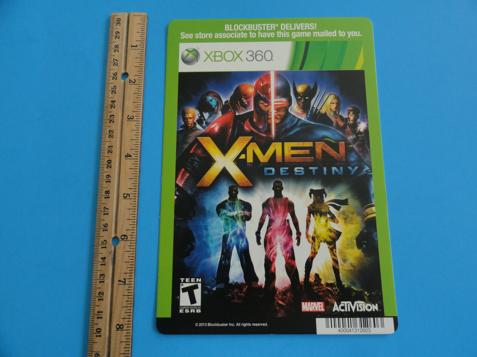 XBOX 360 X-MEN DESTINY BLOCKBUSTER VIDEO BACKER CARD 5″X8″ – NO GAME