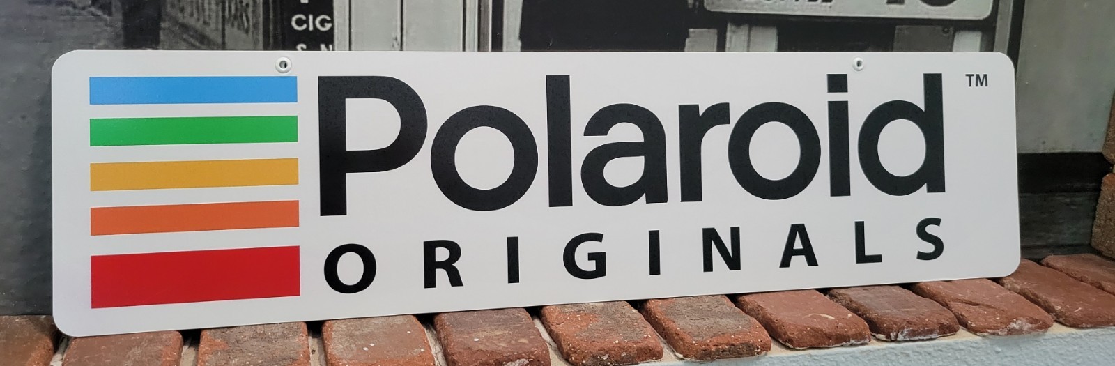 Polaroid aluminum display sign 6″ x 24″