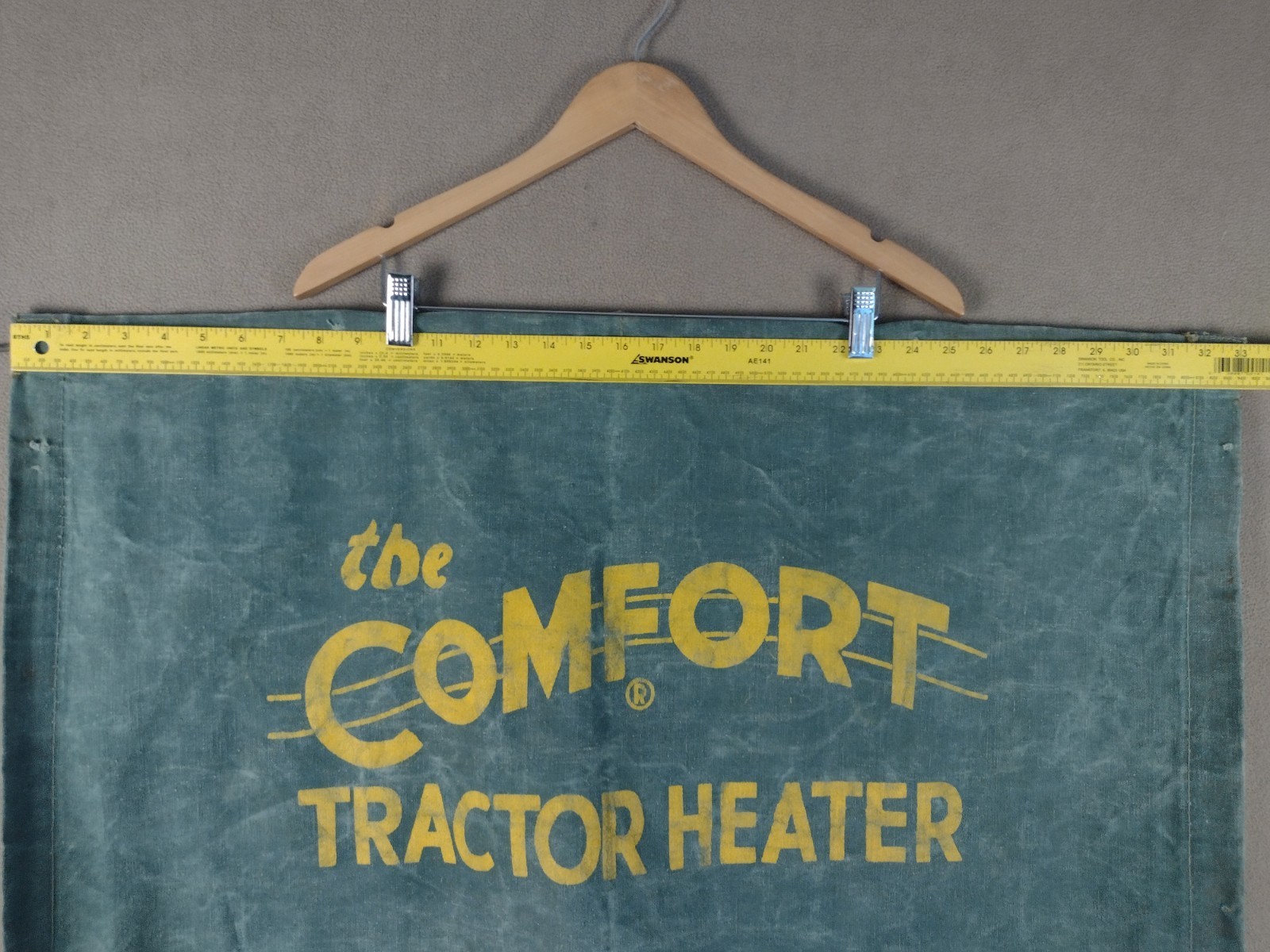 The Comfort Tractor Heater Canvas Advertising Banner 33″ X 21″ #1