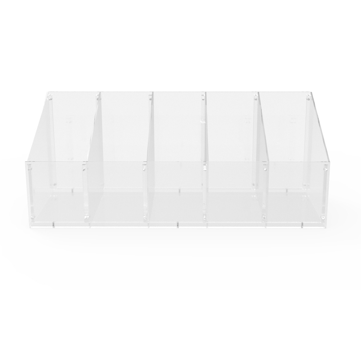 FixtureDisplays 30 X 12 X 2″ 5-Divided Bin Clear Acrylic Countertop Display