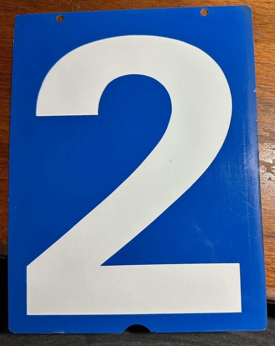 Vintage Double Sided Metal Number Hanging Sign Union Gas Station Auto 2 & 3