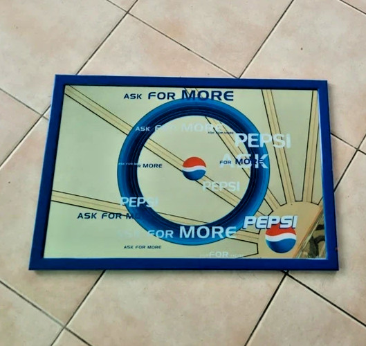 Vintage PEPSI COLA Ask for More Advertising Mirror Frame Alt