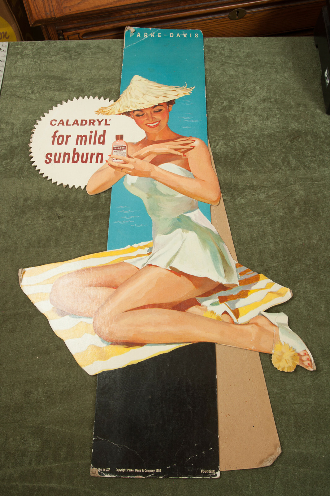 Caladryl for Skin Irritations Woman Standee Standup Store Advertising (HSE)1950s