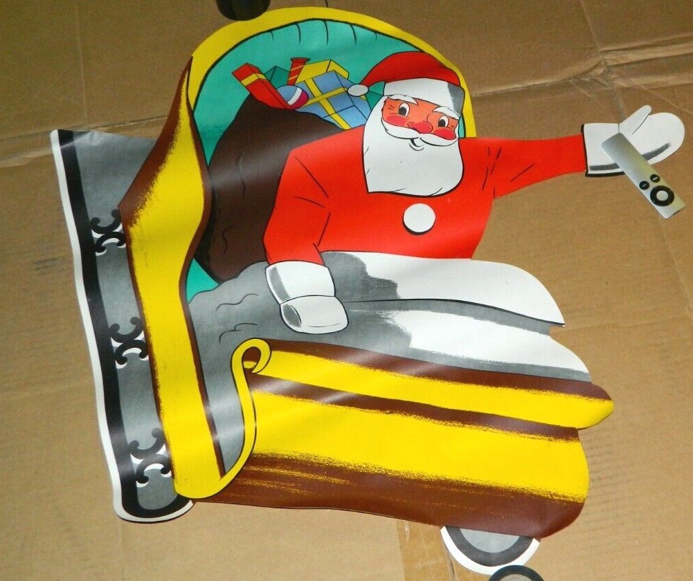 VERY RARE BIG VTG 1950’S BUICK DEALER WINDOW DISPLAY POSTER XMAS CHRISTMAS MCM