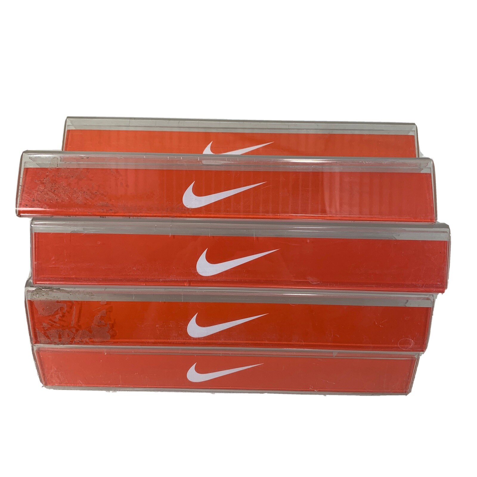 Lot Of 5 Pcs: Nike Orange/White Slat Wall Shoe Displays