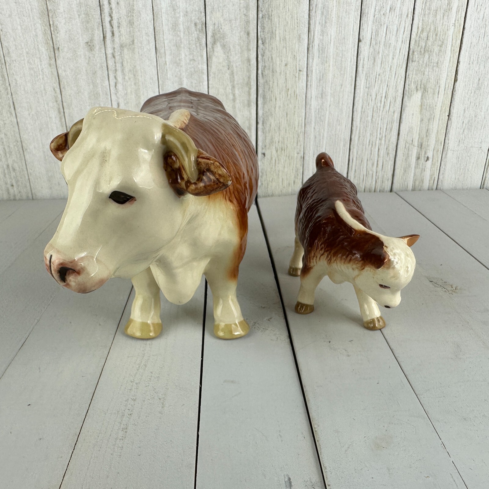 COOPERCRAFT COUNTRYSIDE Mama COW & Baby CALF BUTCHER SHOP FIGURE Vintage England