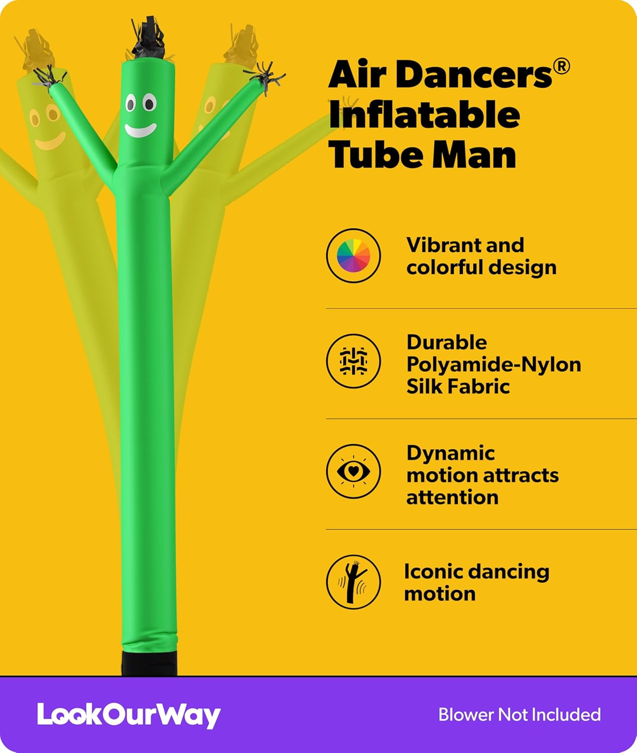 Air Dancers Inflatable Tube Man Attachment – 20 Feet Tall Wacky Waving Inflatabl