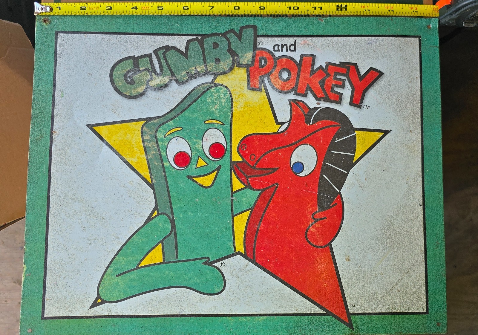 Vintage Gumby & Pokey Tin Metal Sign Prema Toy Co 16″ Prema Toy Co 2003 RARE