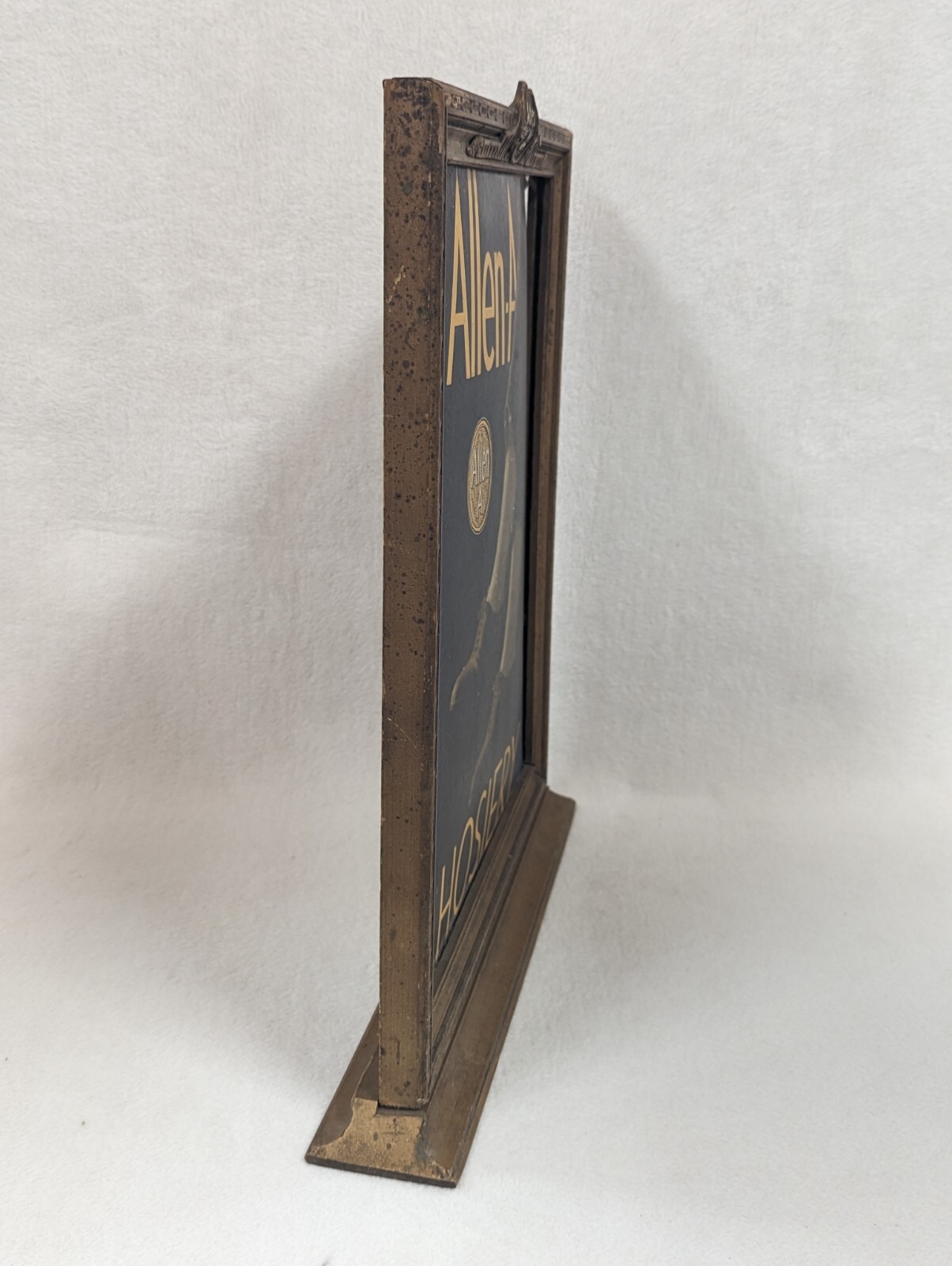 Original 1920’s Wooden Easel Store Display Antique Sign Card ~ Allen-A Hosiery