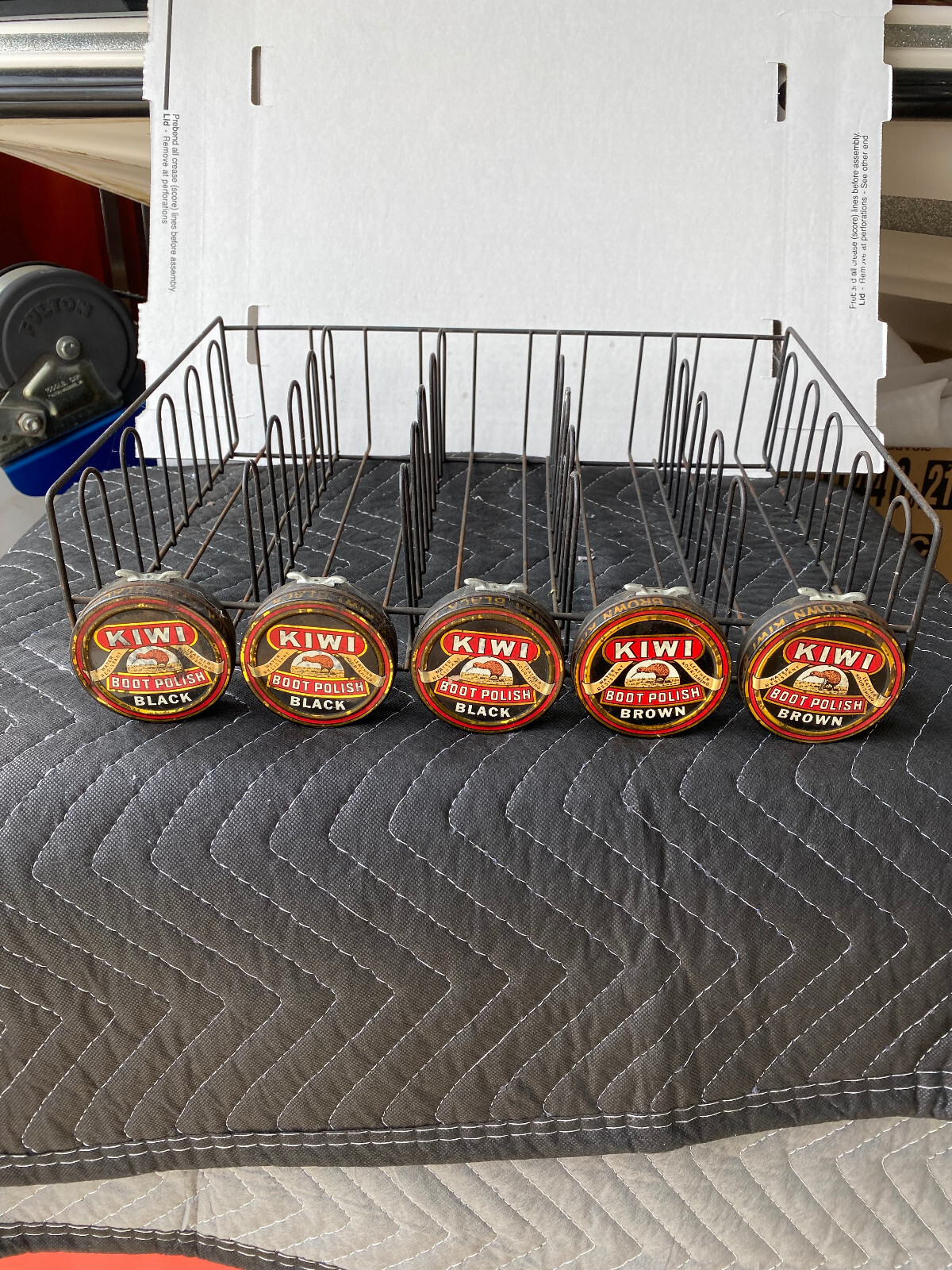 Vintage Store Display KIWI Shoe Polish Shoe Shine Metal Rack – hang or sit