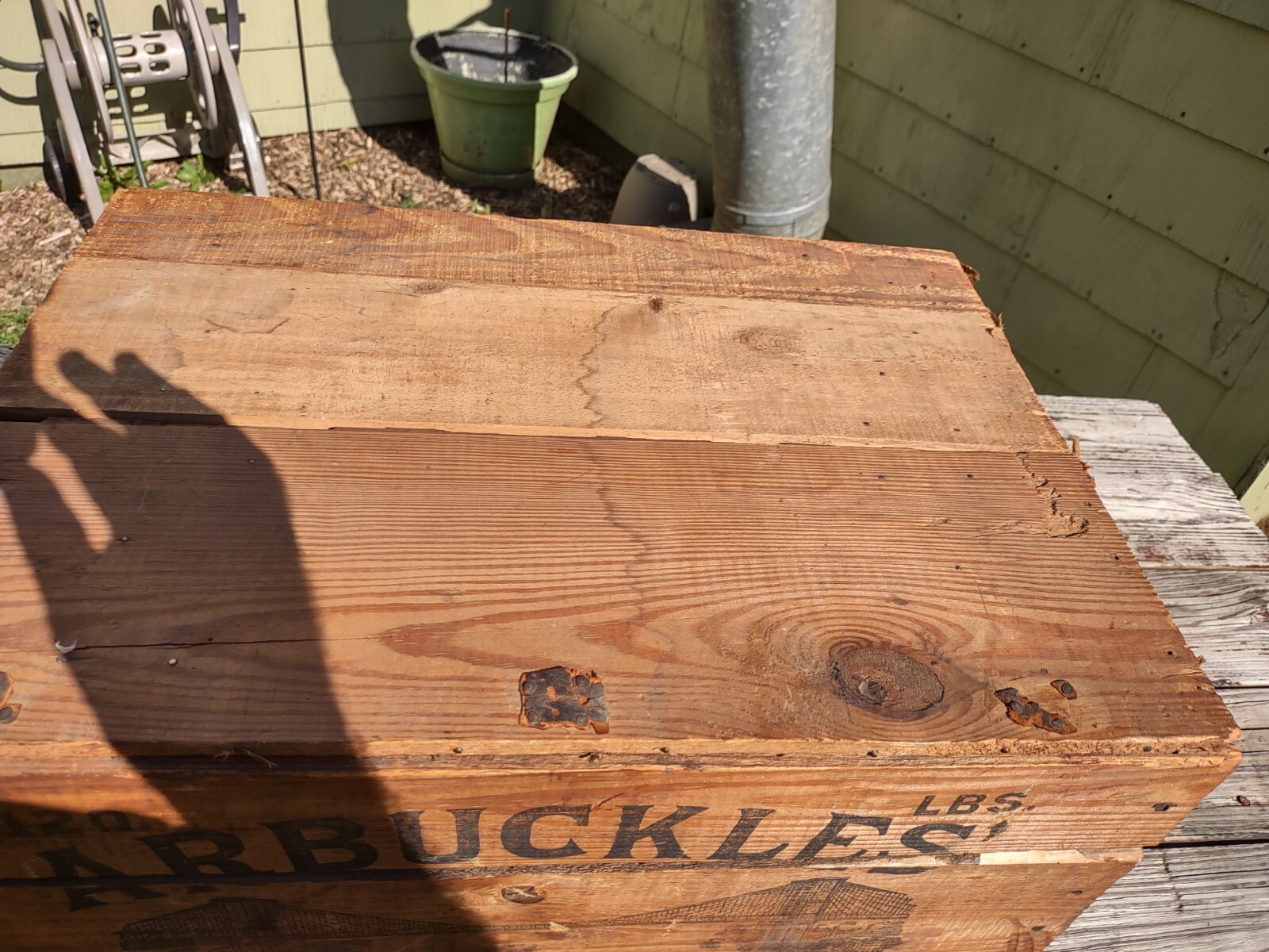 (1) Vtg. 1900s ARBUCKLES SUGAR WOODEN CRATE & LID! Very Nice!