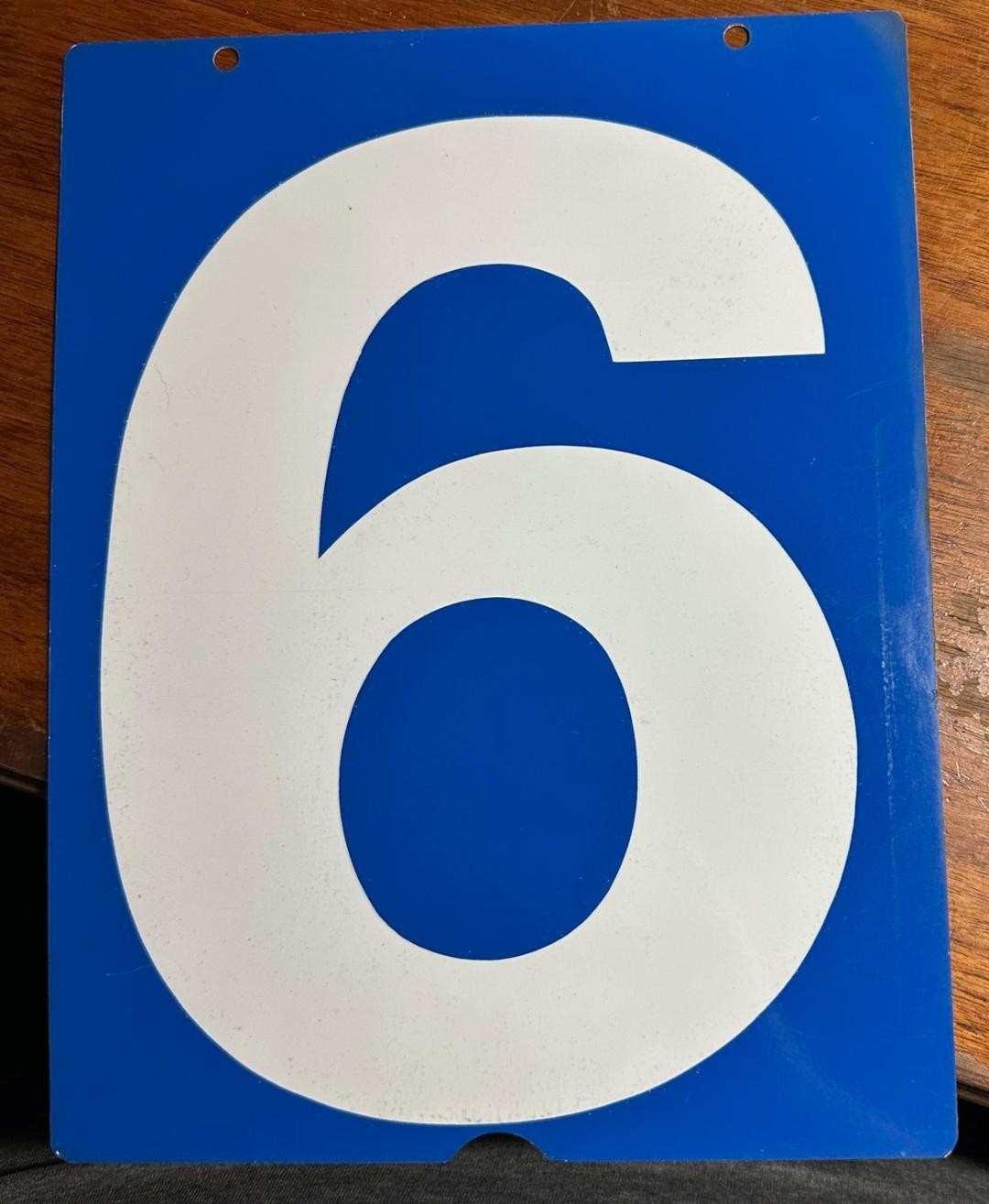 Vintage Double Sided Metal Number Hanging Sign Union Gas Station Auto 6 & 7