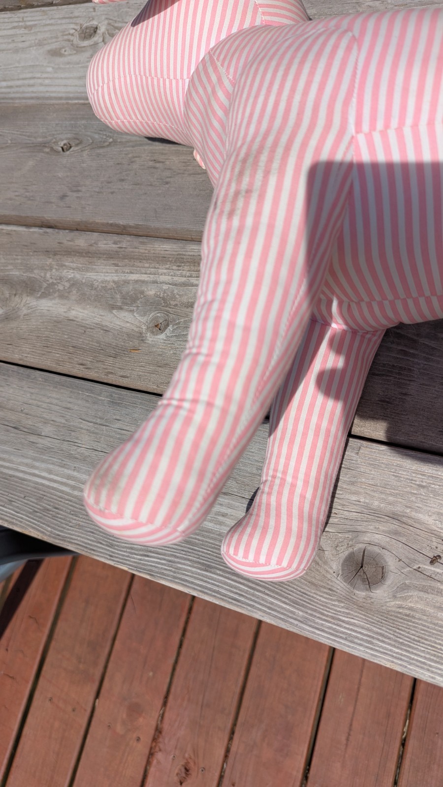 Vtg Pink Victoria’s Secret Dog Pink/White Stripe Mannequin/Display RARE 04