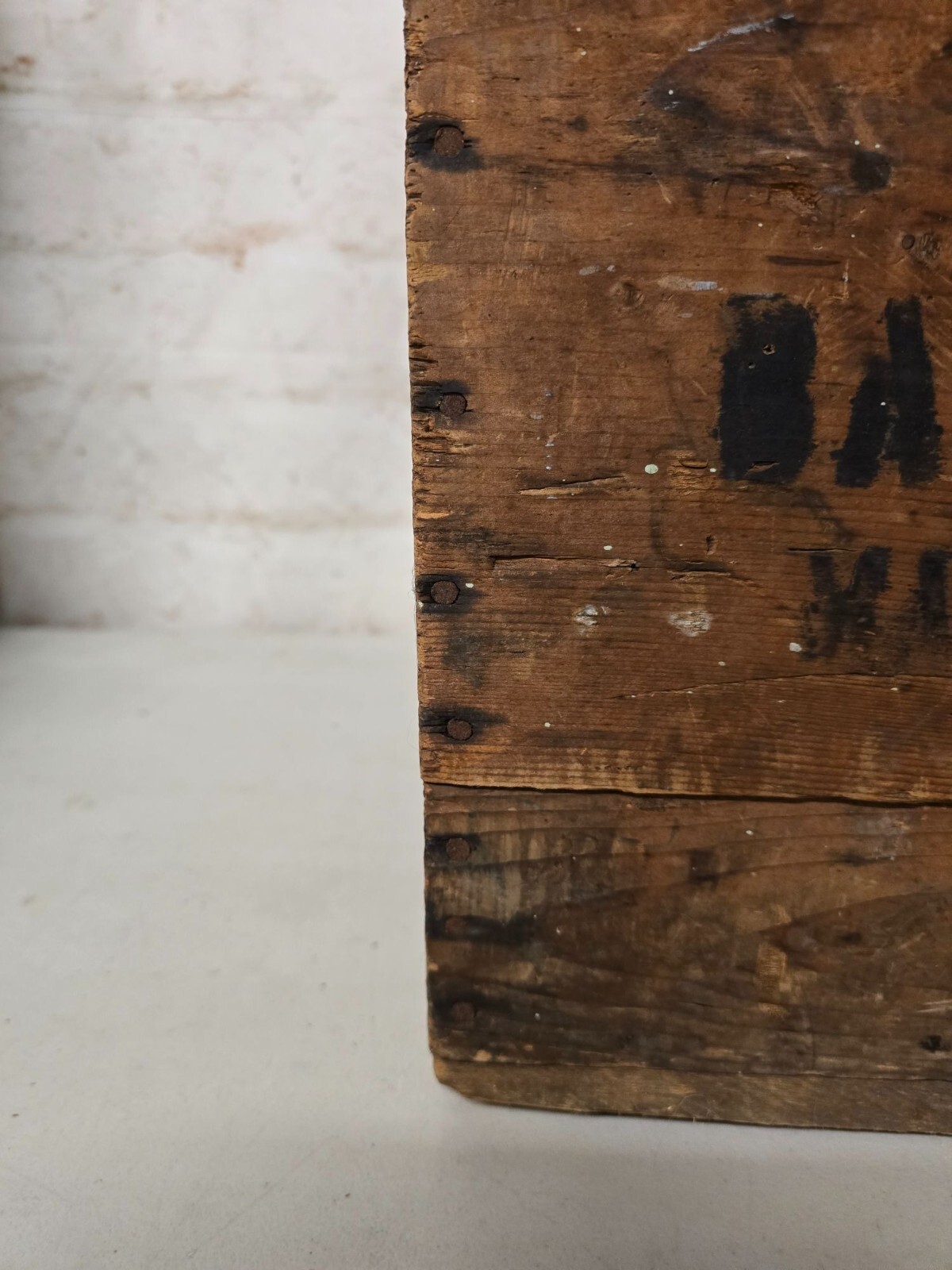 Antique Burgess Battery Co Advertising Shipping Wood Crate Box Handles & Lid
