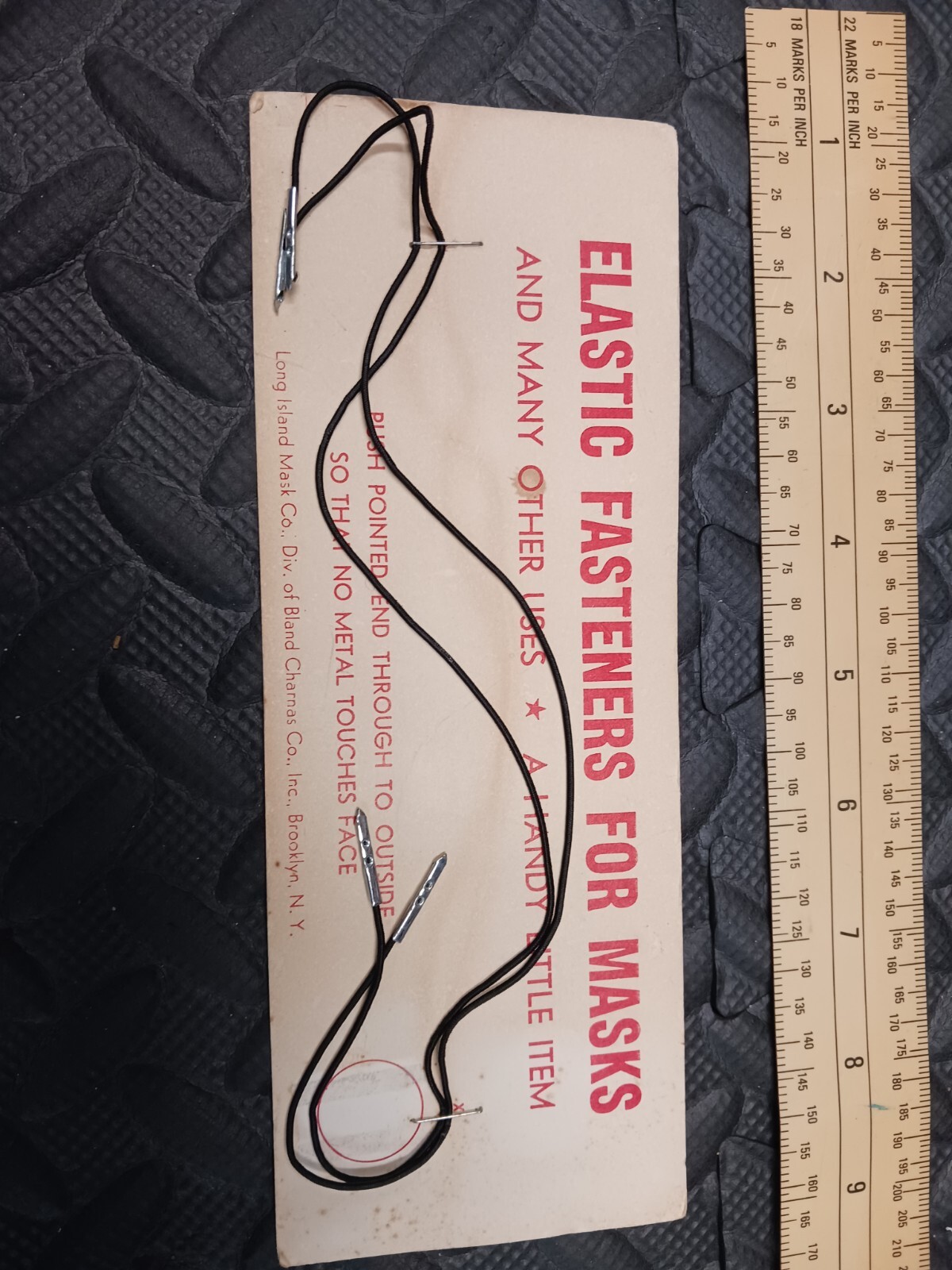 Vintage Store Sign Elastic Fastener For Masks Brooklyn New York Advertisement…