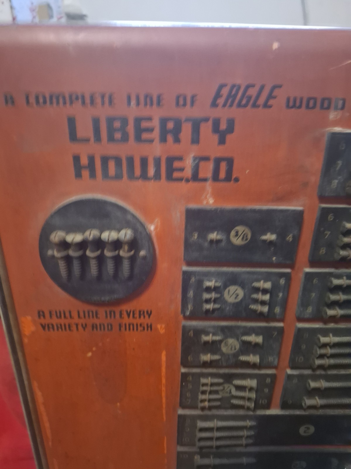 Vintage Eagle Lock Wood Screws Sign Display Advertising Salesmen Sample Rare