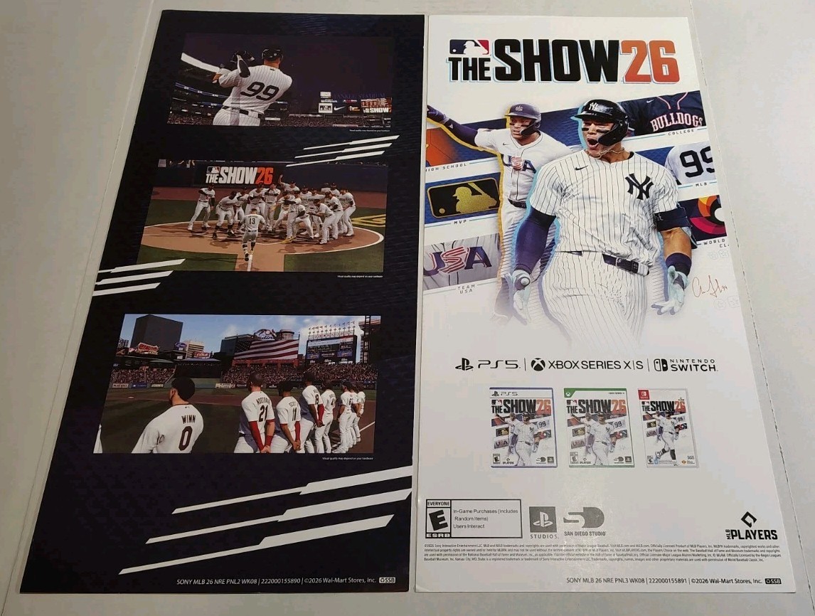 MLB The Show 26 Promo Walmart displays advertisement – 24x 11x Lot Of 2