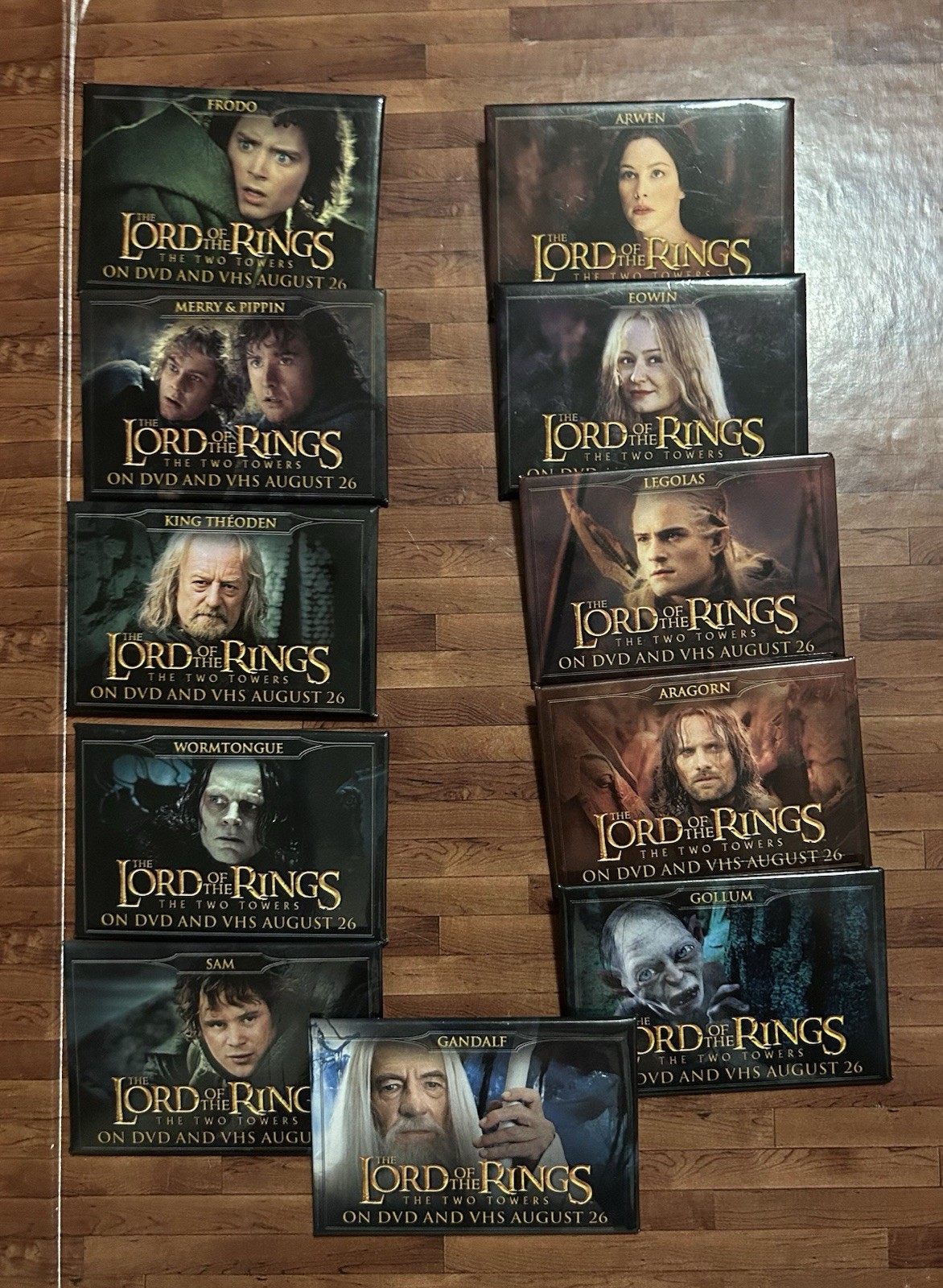 Lot of 11 The Lord of the Rings 2003 Promotional Pins