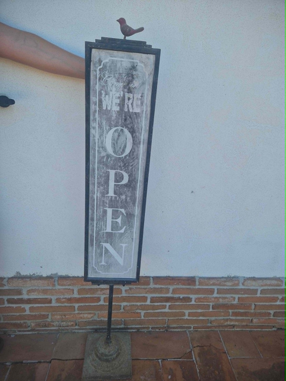 BIFACIAL SIGN, VINTAGE, ADVERTISING, IRON