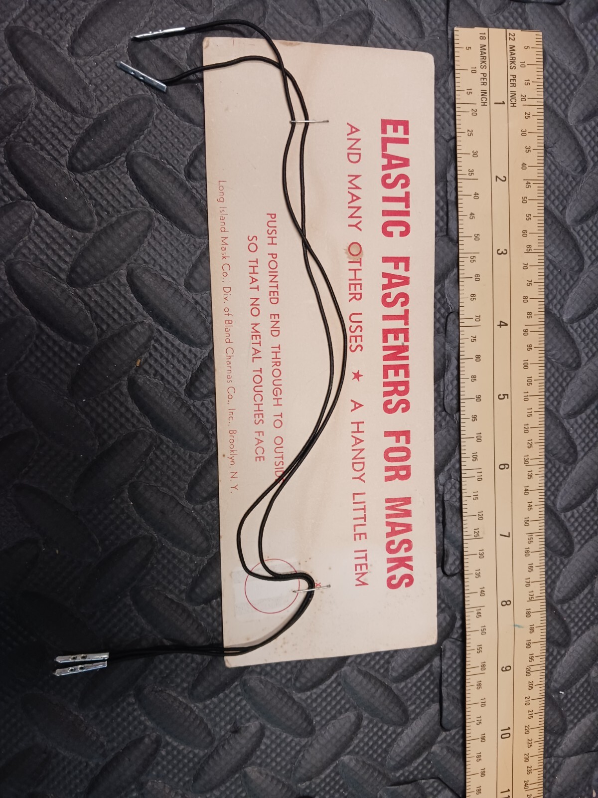 Vintage Store Sign Elastic Fastener For Masks Brooklyn New York Advertisement…