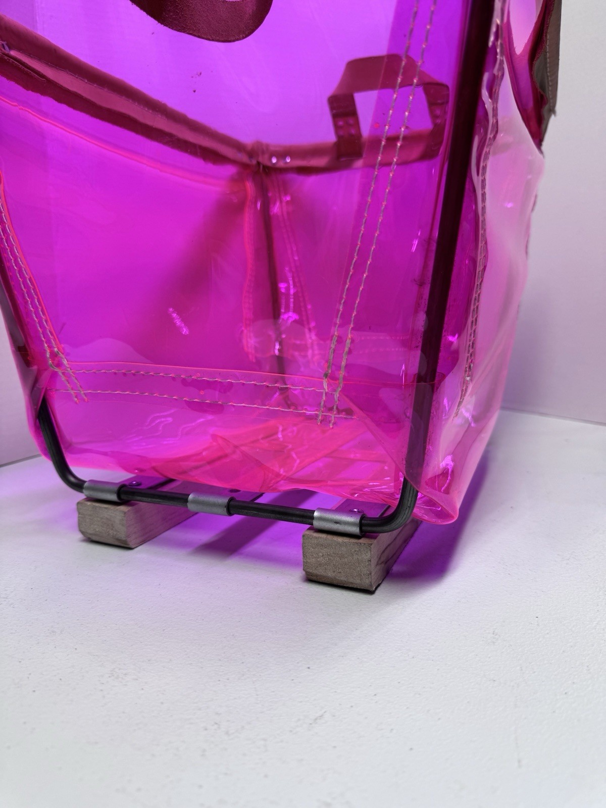 Victoria’s Secret VS Barbie Pink Store Display Storage Bin Basket Leather Handle
