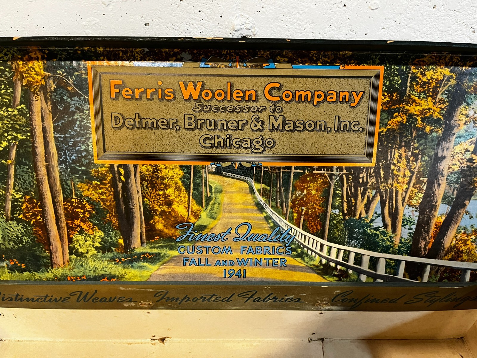 1941 Ferris Wool Co. Woolen Co Suit Sample Case Tailor Salesman Display Box