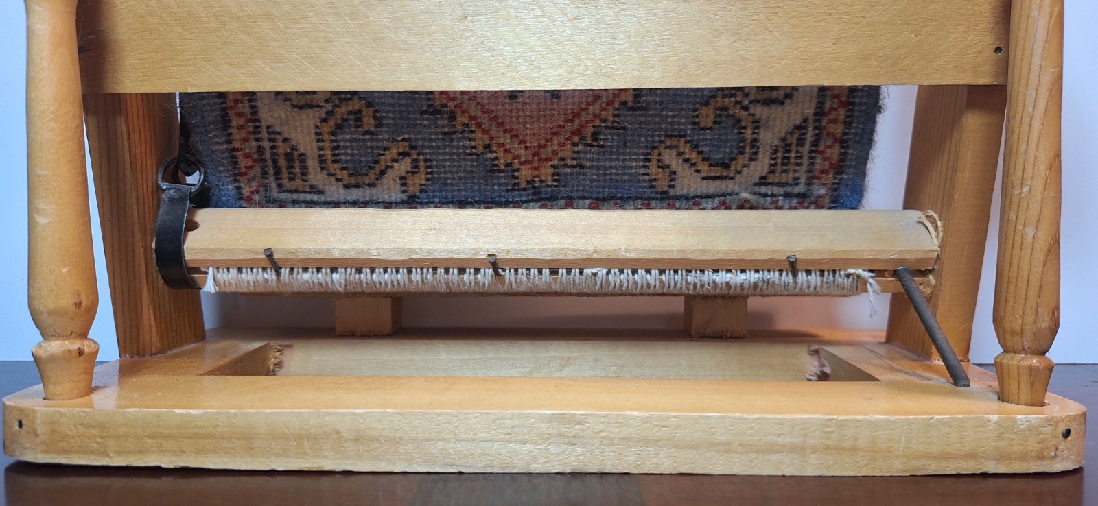 Vintage Mini Loom “Home Sweet Home” Salesman Sample Style W/ Vintage Jeans Patch