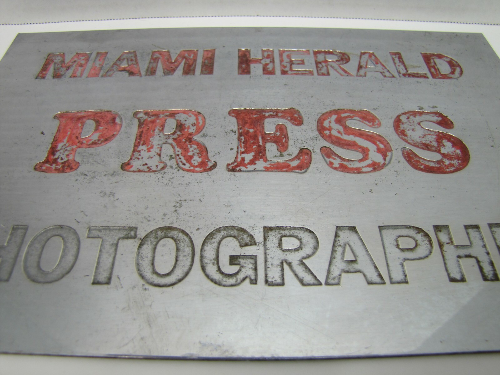 MIAMI HERALD PRESS PHOTOGRAPHER Old Sign Newspaper Magazine Ad Mirror Finish