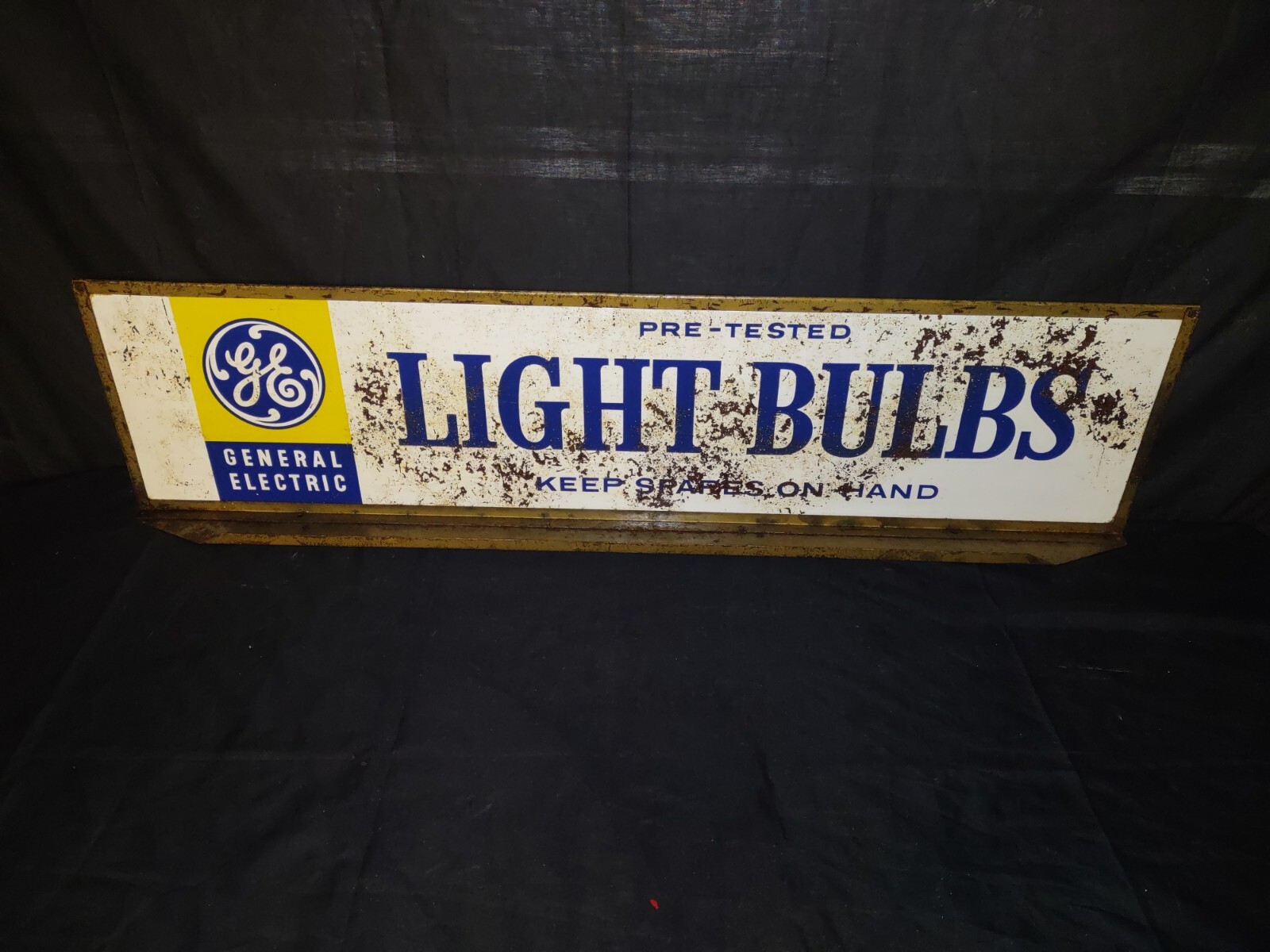Vintage GE General Electric Light Bulb Double Sided Advertising Display Sign 41″