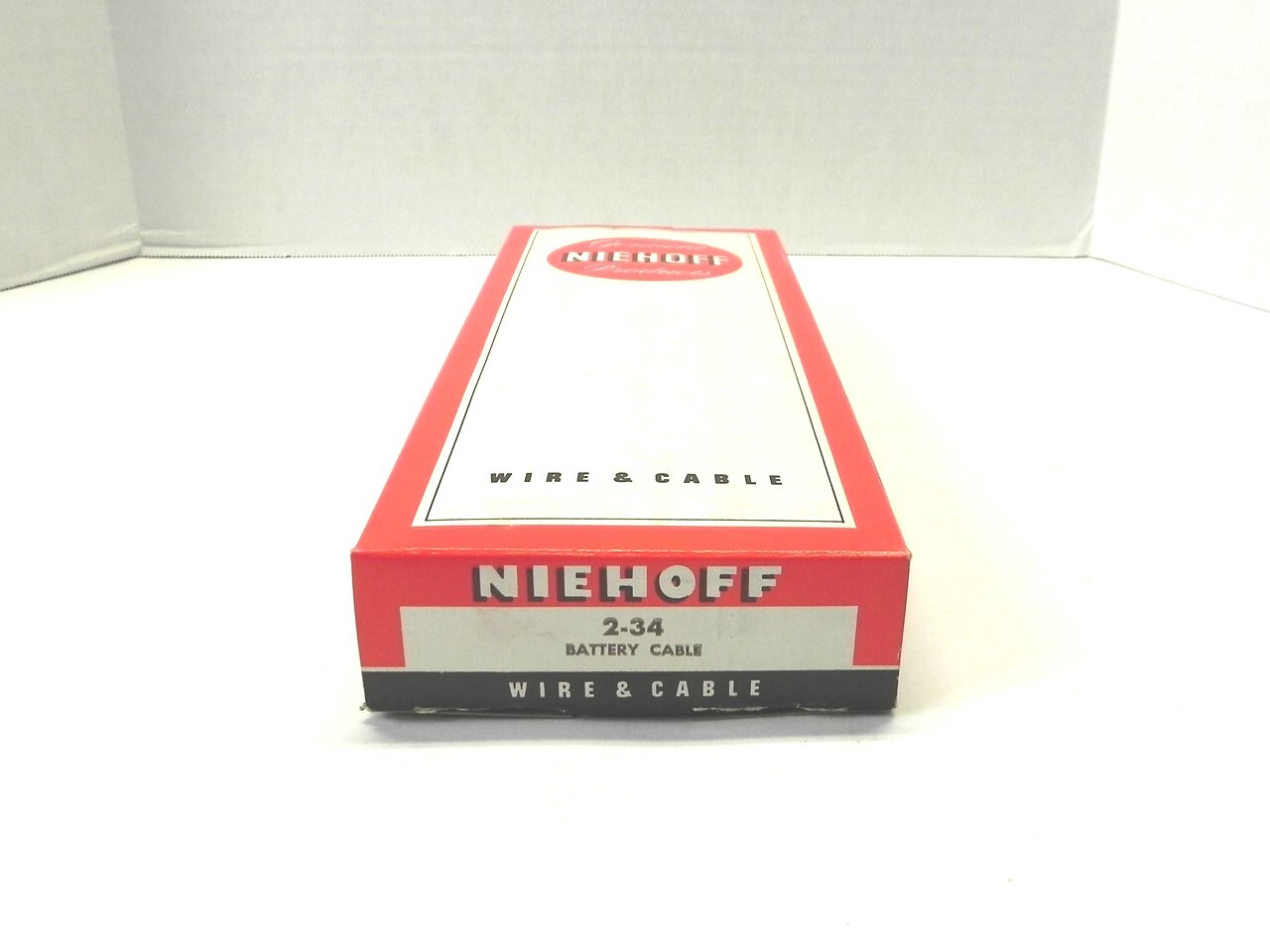 VINTAGE NIEHOFF WIRE & CABLE DISPLAY BOX *BOX ONLY #N16 NEW UNUSED 12×4.25×1.25″
