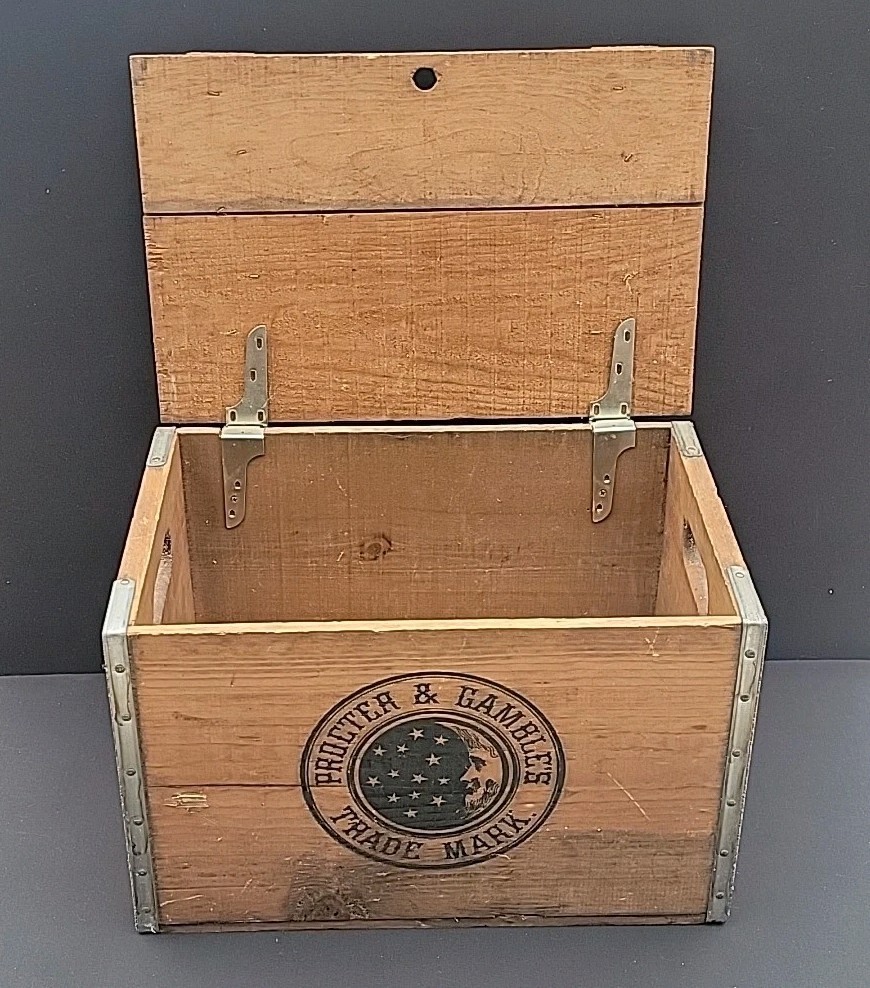 Vintage Procter & Gamble Ivory Soap Wood Advertising Crate Box with Handles 18″