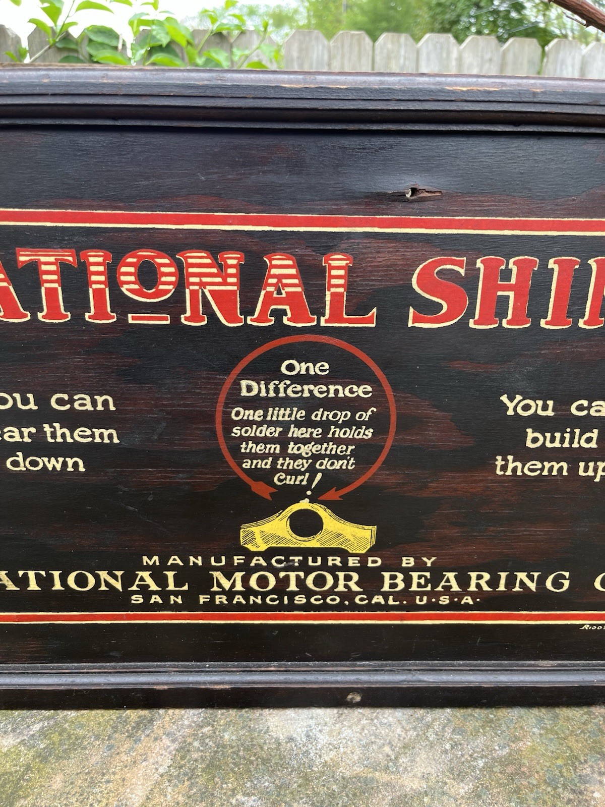 Antique 1930s National Motor Bearing National Shims Wood Shop Display Cabinet