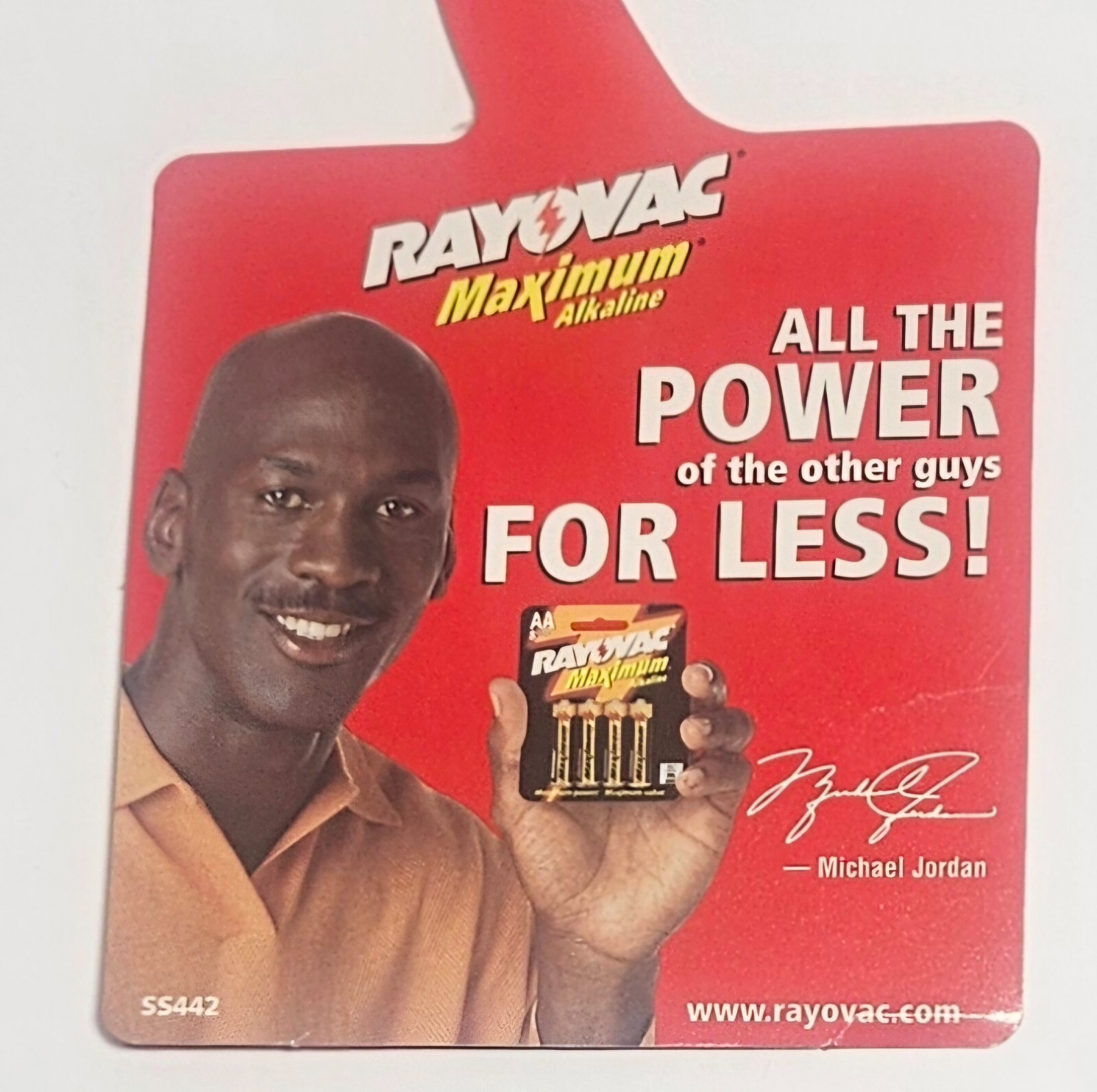 Vintage Michael Jordan Rayovac Store Shelf Display Advertising Piece