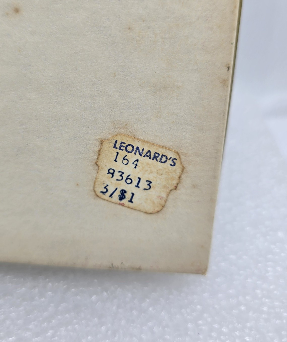 Vtg Hosiery Box Park Avenue Leonard’s Price Tag Empty Collectible Advert Art