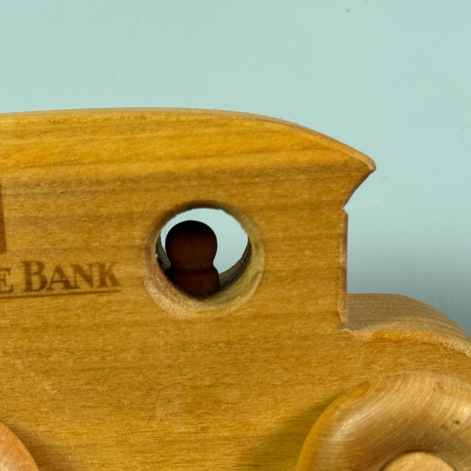 VTG Wooden Toy Armor Truck Bank Promo Mid-State Bank Handcrafted R.F. Schafer