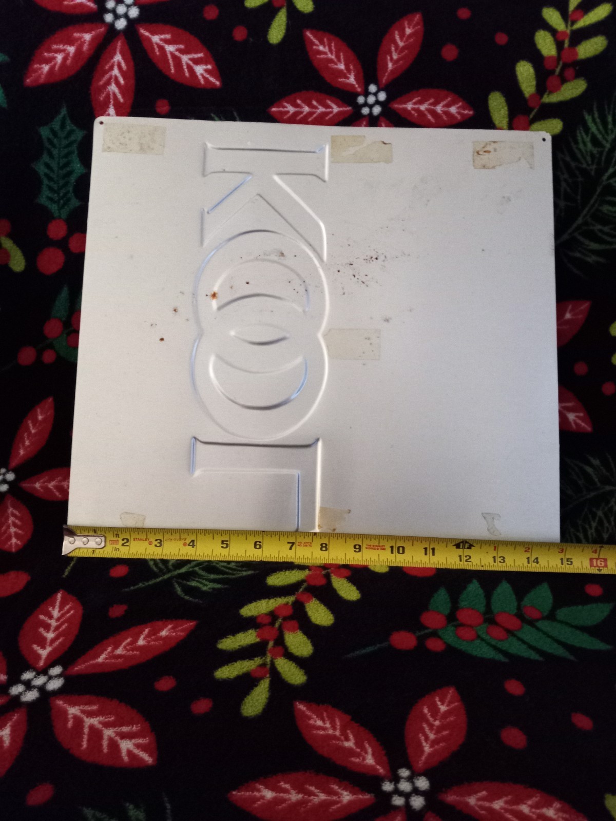 Metal Advertisement Sign 14 X 15 Inches With Raised Lettering.