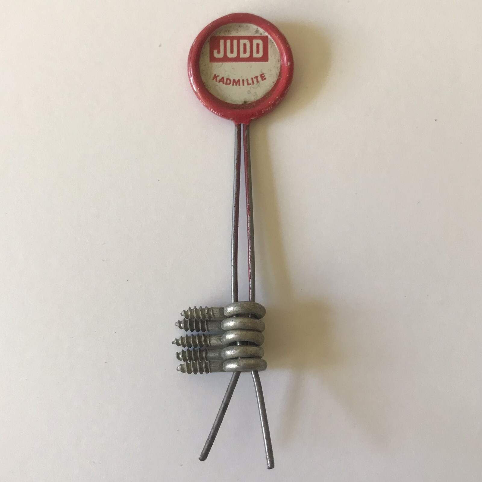 Judd Kadmilite Screw Pin 3 inch Advertising Character Display Metal Red Tool VTG
