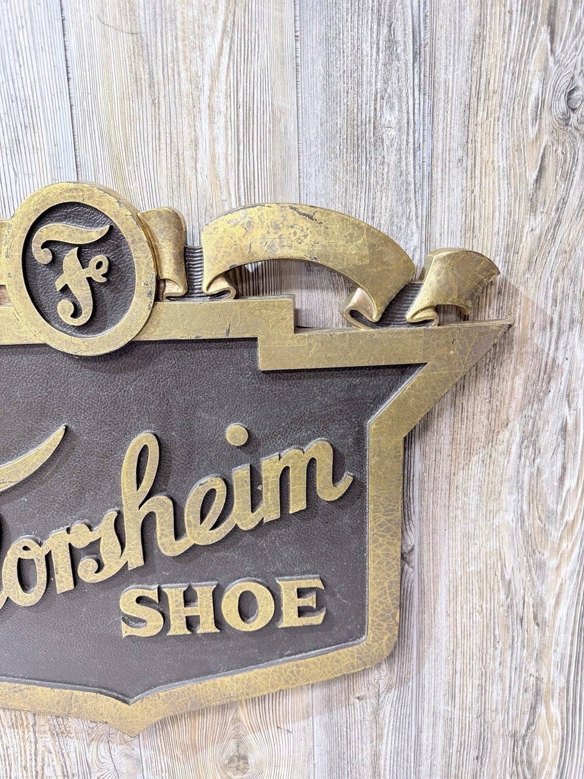 HTF Florsheim Shoe Vintage Advertising Early Composite Hanging Sign 28” x 20”
