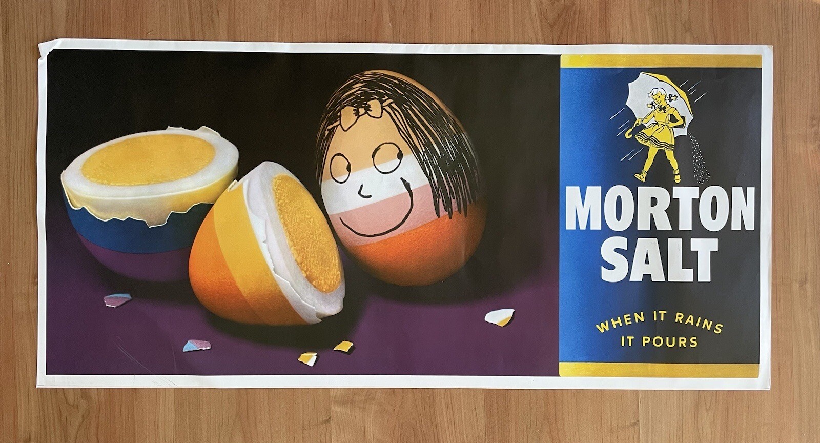 Vintage 2 Sided Morton Salt Grocery Store Display Advertising Sign Halloween